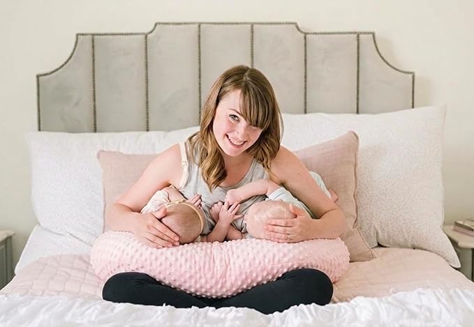 Twin Z The Pillow - Pink - The #1 Rated Twin Breastfeeding Pillow! A Must Have for Twins! - Cuddle Pink DOTS