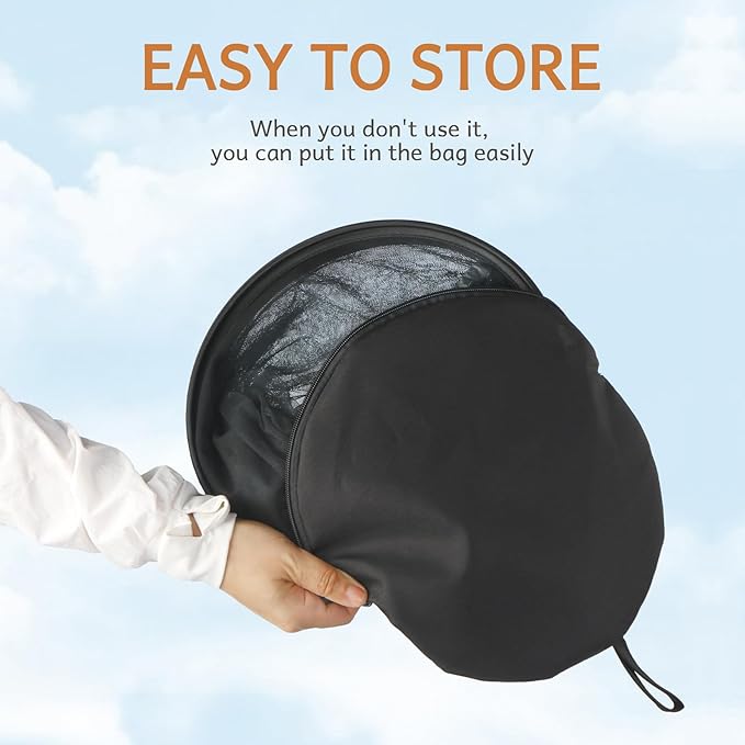 Bassinet Cover to Keep Cats Out, Mosquito Net Cover with 2-Way Zipper for Baby Crib, Black