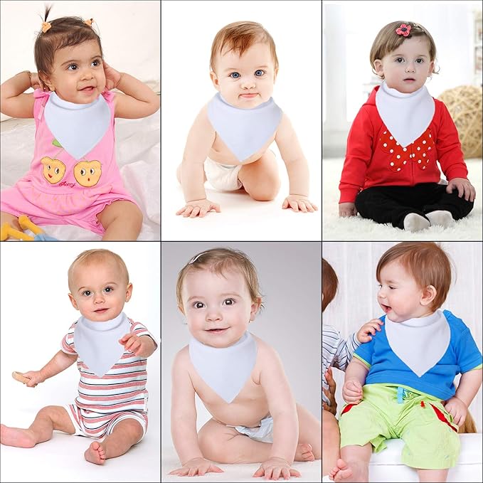 Maiwa Cotton Bandana Drool Bibs for Baby Girl Boys for Drooling and Teething for 8 Pack