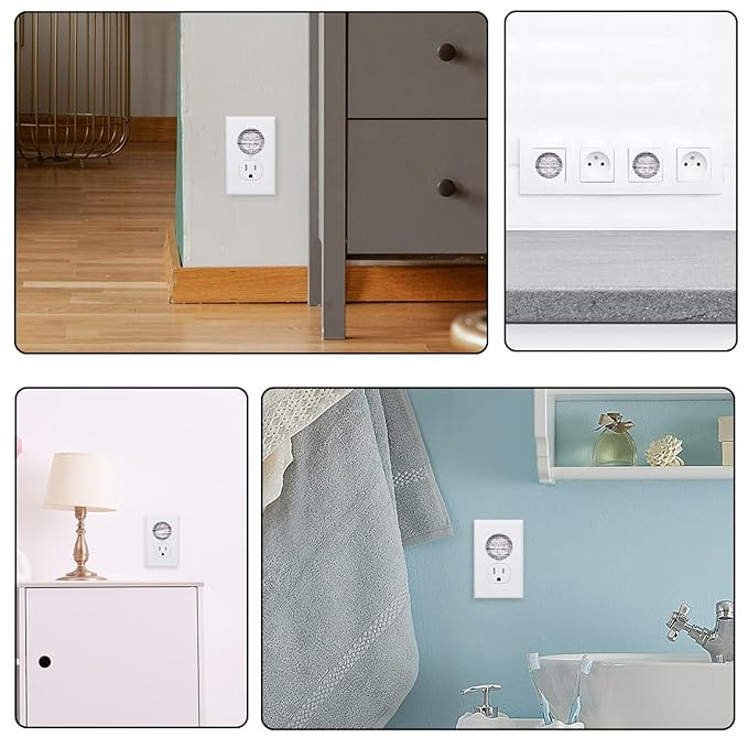 Grey Wooden (2) Outlet Plug Covers - 12/24 Pack Safety Electrical Plug Protectors