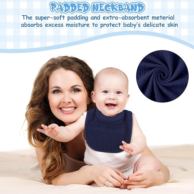 Twistover Newborn Bibs Feeding Bibs for Drooling and Teething Comfy Neck Baby Bib with Padded Absorbent Collar