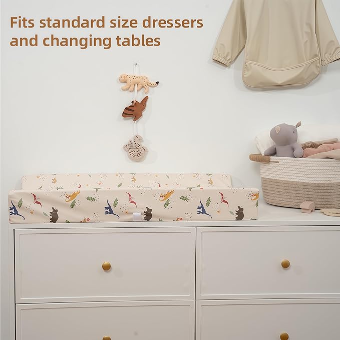Baby Changing Pad Diaper Changing Pads for Babies Non-Slip Wipeable Changing Mat for Dresser and Table PU Cover with Cute Animal Patterns