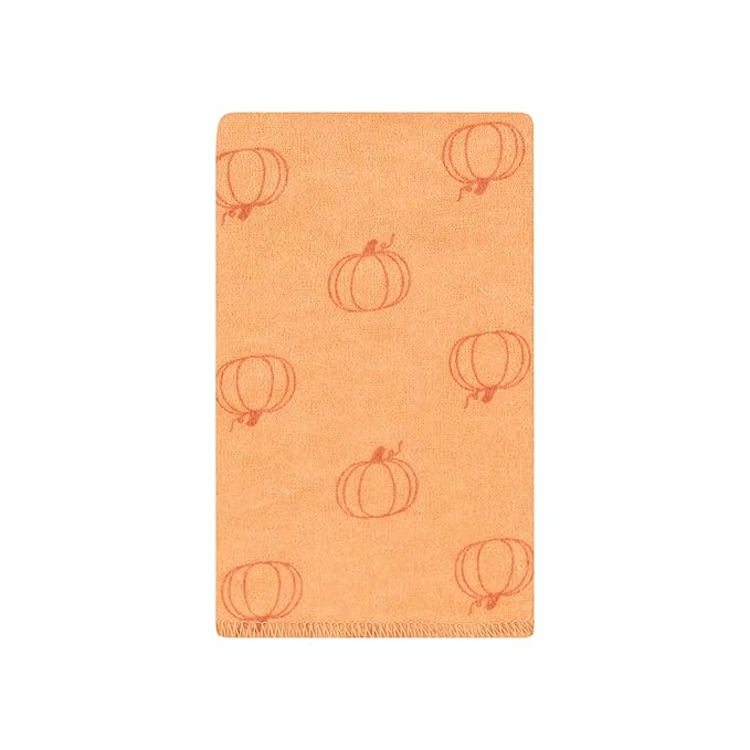 Hudson Baby Unisex Baby Cotton Flannel Burp Cloths, Pumpkin Spice, One Size