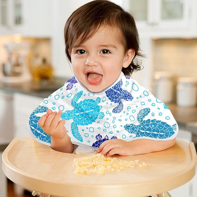 Sea Turtle Ocean Bubble Marine Turtles Muslin Burp Cloths for Baby 1 Pack 100% Cotton Baby Washcloths Bibs for Boy Girl