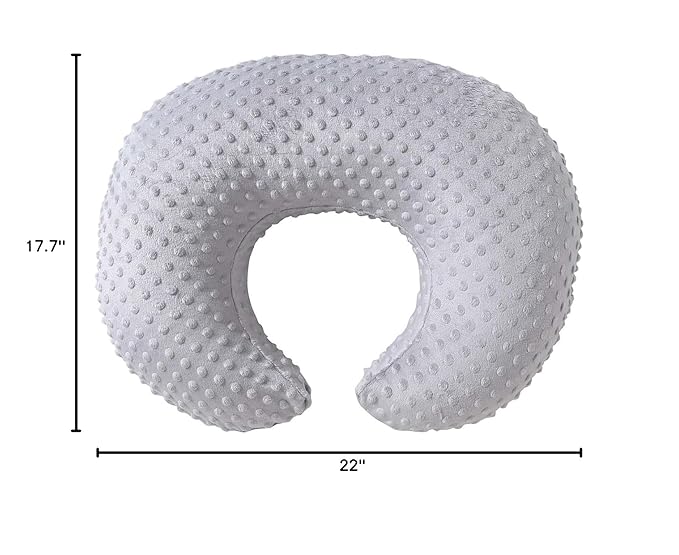 Nursing Pillow Cover Breastfeeding Pillow Cases Plush Dot Slipcover (Gray)