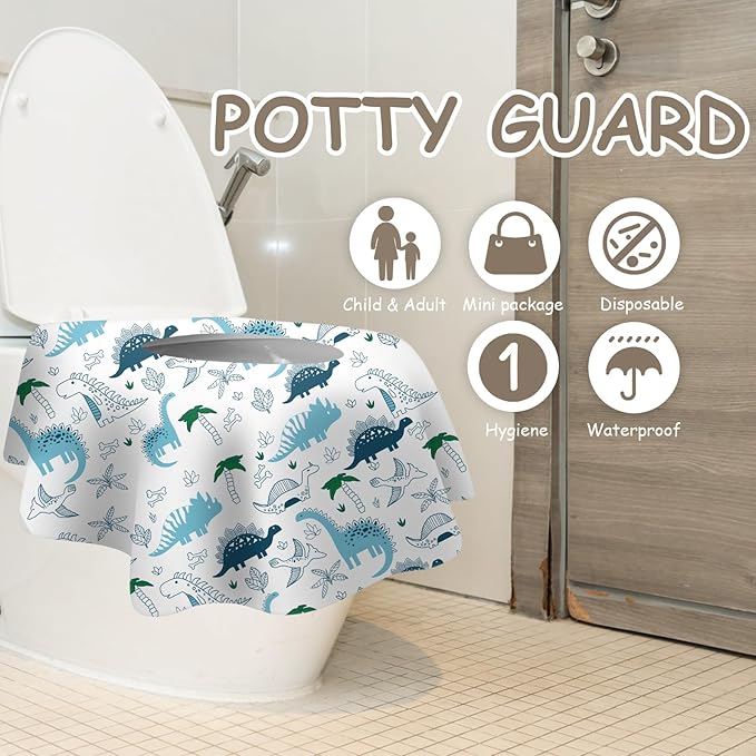 DEEKI 60 Pack Toilet Seat Covers Disposable, Safe No-Slip Waterproof for Kids Toddlers Use in Potty Training Public Restrooms Toilets, Portable Clean Covers for Adults Travel -Rainbow (40P)