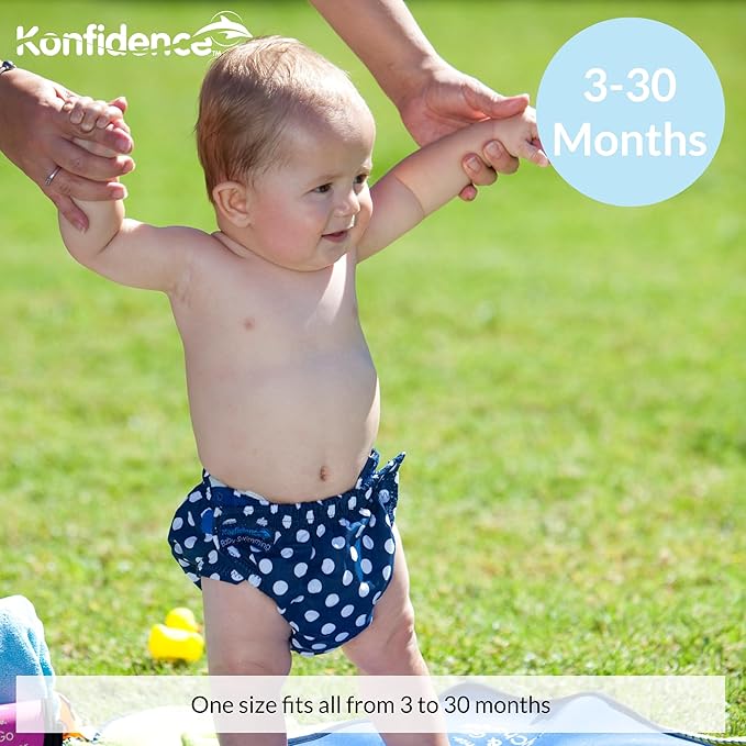 Konfidence Aquanappy Swim Diaper, Clownfish, One Size (3-30 Months)