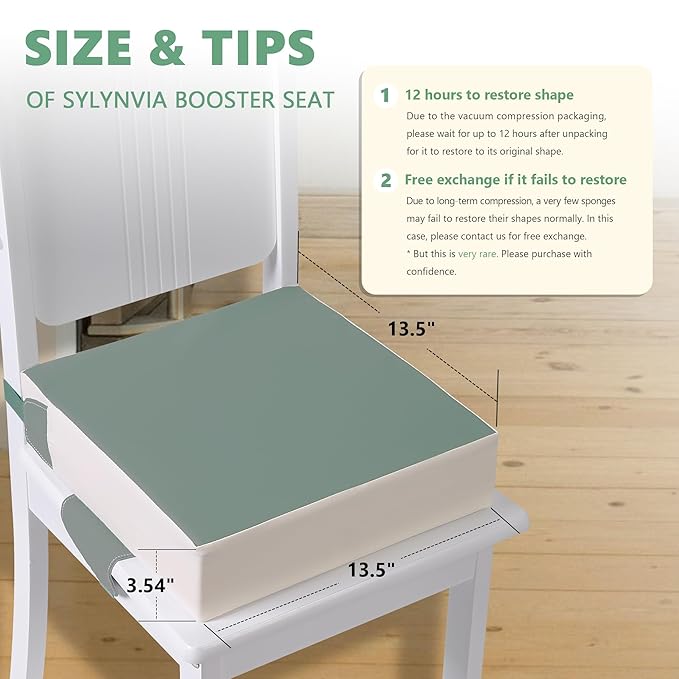 Booster Seat for Kitchen Chair, Toddler Booster Seats for Dining Table with Adjustable Straps Portable for Travel Camping Eating, Booster Cushion for Table for Baby Child Infant Kid Boy Girl