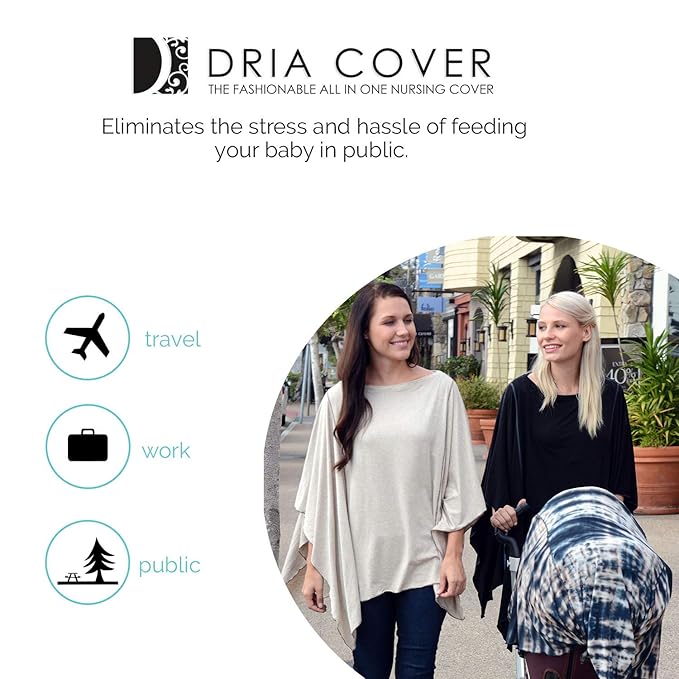 Solana Nursing Cover By Dria: Premium Breastfeeding Poncho made with Organic Modal Fabric.