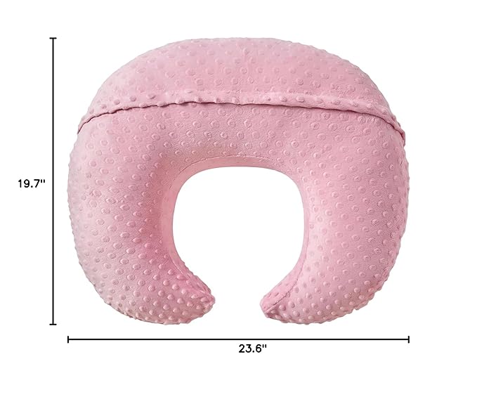 ESEN Plus Size Baby Nursing Pillow and Body Positioner for Breast Feeding and Bottle Feeding, Ultra Soft Baby Breastfeeding Pillows with Removable Nursing Pillow Cover for Mom and Baby (Pink)