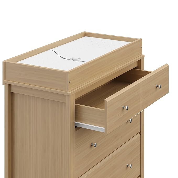 Storkcraft Horizon 3 Drawer Chest with Removable Changing Topper (Driftwood) – GREENGUARD Gold Certified Nursery Dresser, Kids’ Storage Chest with Organizer, Durable and Stylish 3-Drawer Design