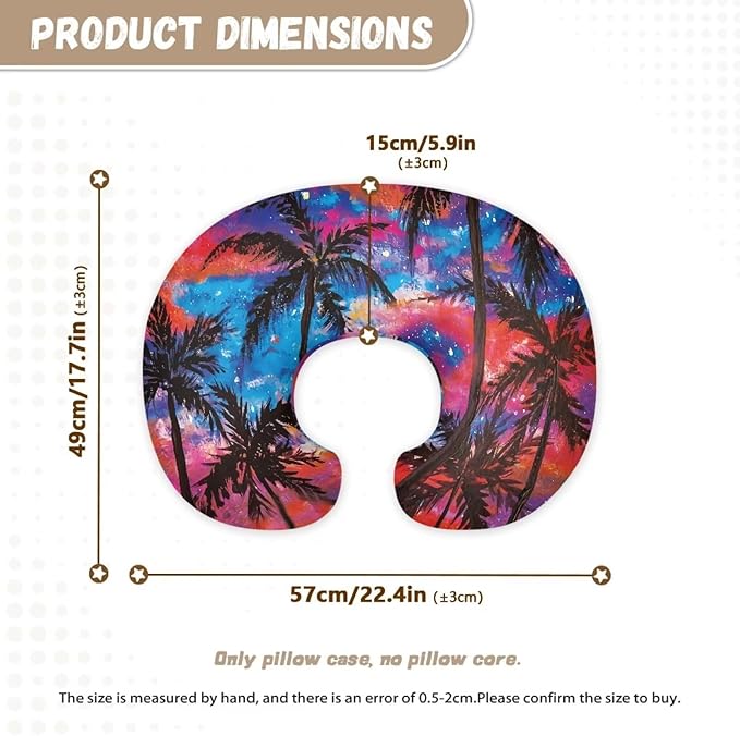 Coconut Tree Nursing Pillow Covers Breast Feeding Pillow Covers 1 Pack for Breastfeeding Pillow Soft and Cozy Fits Snug On Infant Breastfeeding Pillow Slipcover Cover Only