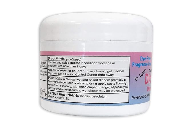DiaperDerm Baby Diaper Rash Cream Pediatrician Formulated with 5 Ingredients for Gentle, Happy, and Rash-Free Skin Care, 8 oz
