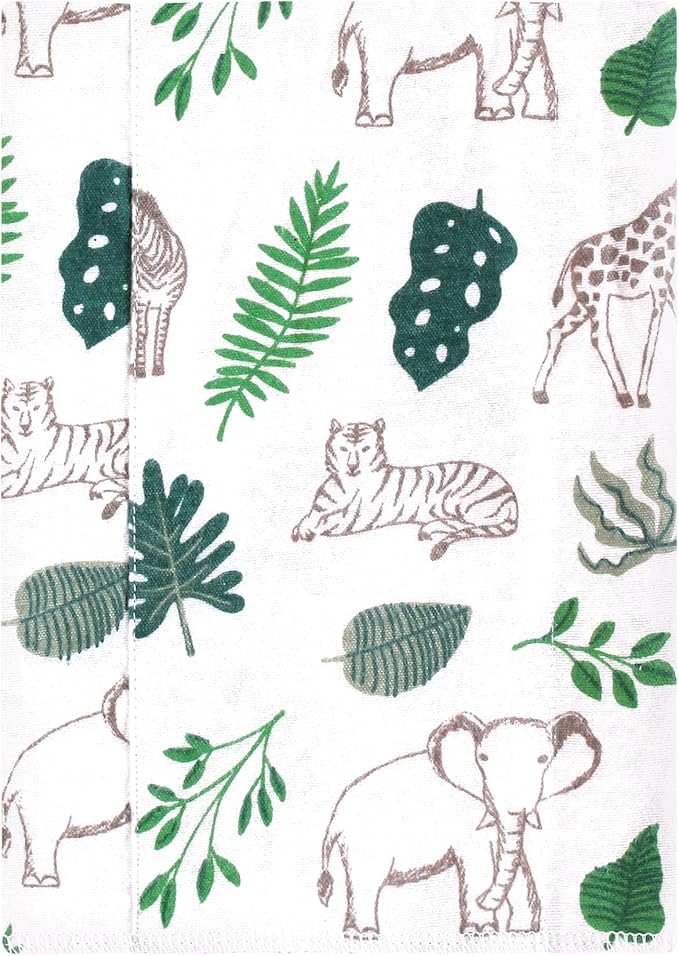 Luvable Friends Hudson Baby Flannel Burp Cloths 7pk, Jungle Green