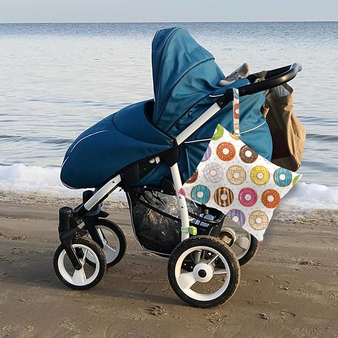 Wet Bag for Baby Swimsuit Kids Wet Dry Bag for Breast Pump Parts Diaper Bag Toiletries Daycare Organizer Beach Vacation Essentials Colorful Donut Waterproof Travel Laundry Bags