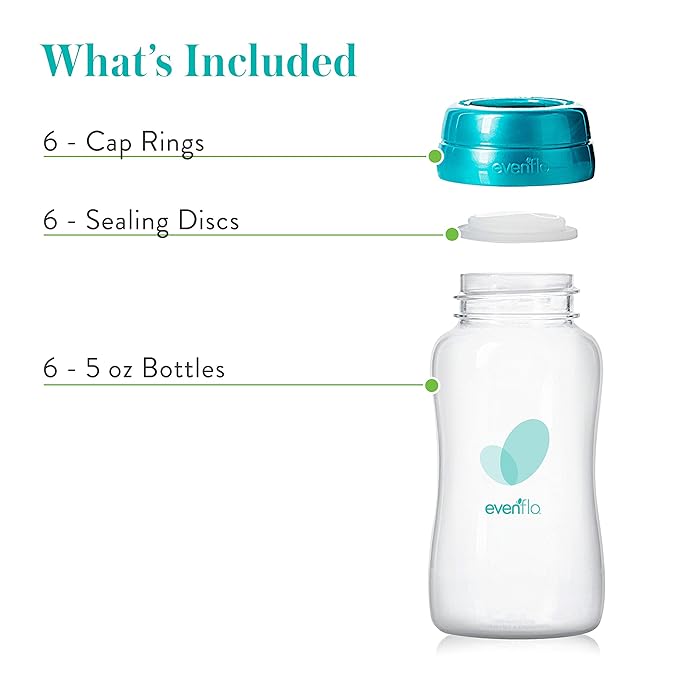 Evenflo Advanced Breast Milk Collection Bottles, 5oz 6 Pack
