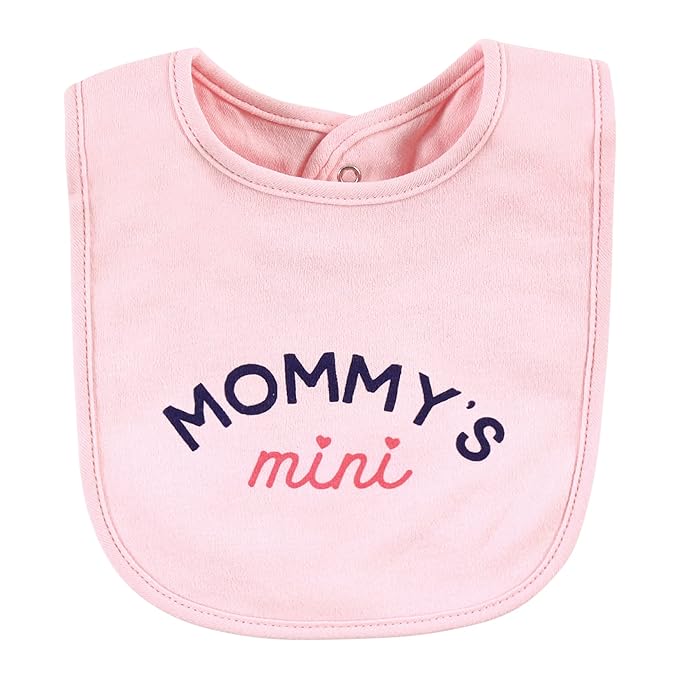 Hudson Baby Unisex Baby Cotton Bibs, Girl Bold Family, One Size