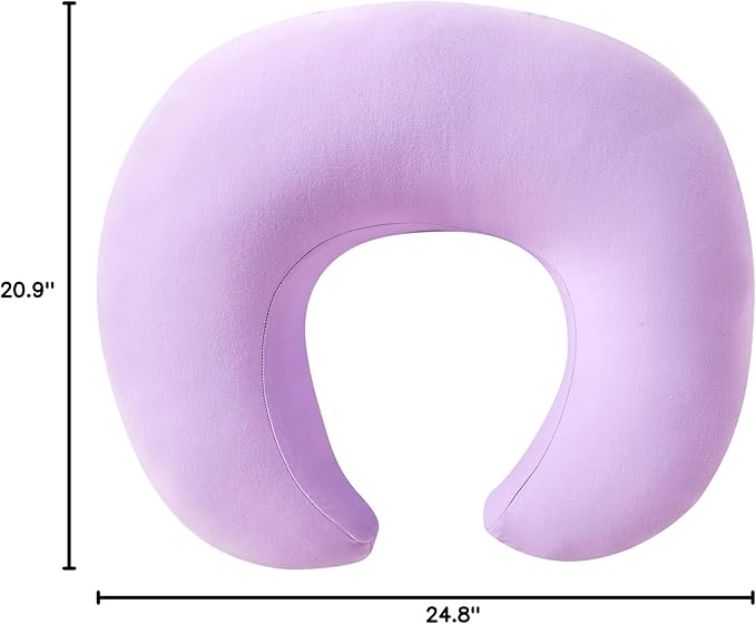 Nursing Pillow, Plus Size Breastfeeding Pillow Original Support for Baby Boys Girls Breastfeeding Essentials, with Removable Soft Cotton Cover (Purple, Large (25.59 * 20.08 * 6.30 Inches))