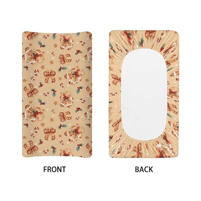 Cute Diaper Change Table Covers Gingerbread Man Changing Pad Cover for Baby Breathable Changing Mat Cover for Baby Girls Boys Gift for Christmas