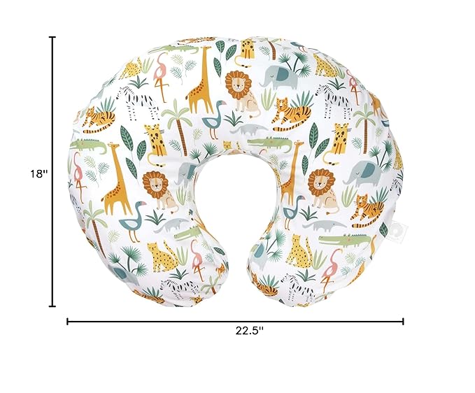 Boppy Nursing Pillow Cover, Colorful Wildlife, Cotton Blend, Fits The Original Support for Breastfeeding, Bottle Feeding, and Bonding, Cover Only, Sold Separately