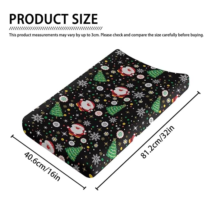 Christmas Baby Changing Pad Cover Santa Claus Diaper Changing Pad Covers Newborn Infant Changing Table Mat Cover Soft Comfort Changing Pad Sheets, Christmas Decor