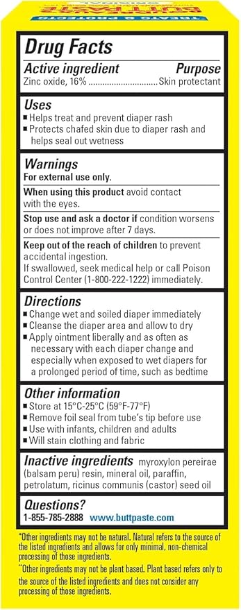 Boudreaux’s Butt Paste Diaper Rash Ointment, 16% Zinc Oxide Baby Rash Cream, Skin Protectant, Fast Relief for Diaper Rash, Original 16 ounce & 2 ounce (Variety Pack of 4)