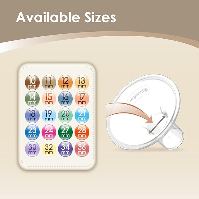 Maymom MyFit 17 mm Shields Small; Compatible with Medela Breast Pumps-PersonalFit, Freestyle, Harmony, Maxi, Freestyle Flex Connector; Connect to Maymom Widemouth/Narrow Connector, 2pcs