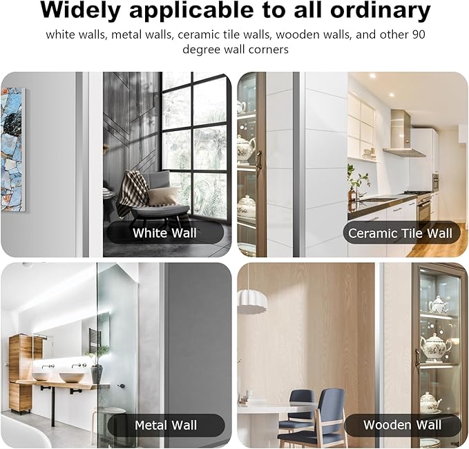 Aluminium Alloy Metal Corner Guards 6 Pcs Wall Corner Protector 3" x 3" x 48" Wall Corner Protection Decoration Pack of 6 Corner Guards 20 Ga/1 mm Thickness
