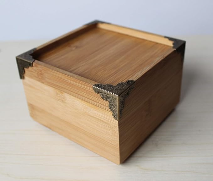 Box, Wooden Box, Photo Frame, Table and Chair, Cabinet, Metal Corner Furniture Safety Protector, Vintage Bronze, Set of 20(Contains Nails)