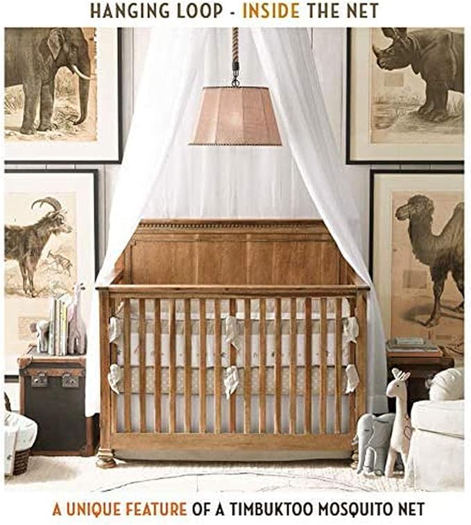 Mosquito Net Canopy Hanging Circular Curtain Netting for Single to King Size - Quick Easy Installation, Protects Baby Crib, Kid & Girls Bed