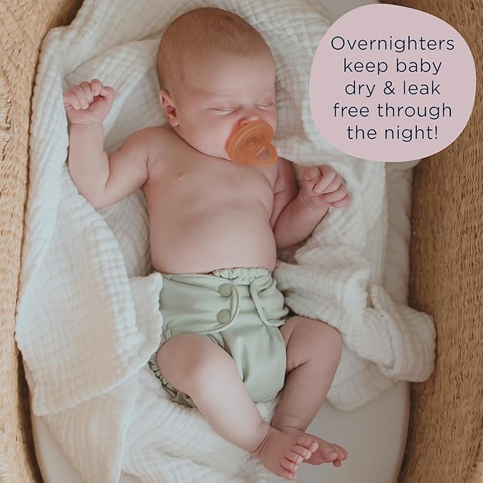 Esembly Ultimate Nighttime Diapering Bundle | Cloth Diaper Inners (3-Pack) and Overnighters (4-Pack)