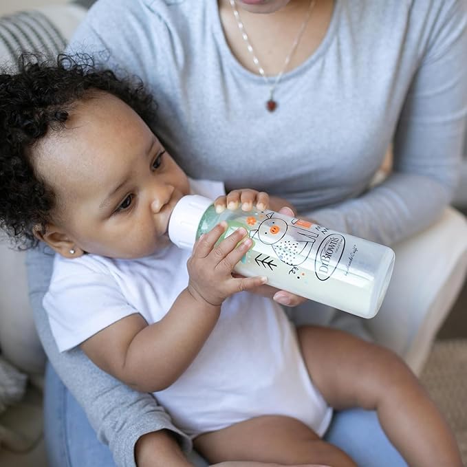 Dr. Brown's Natural Flow Anti-Colic Options+ Narrow Baby Bottle, Pig & Frog, 8 oz/250 mL, with Level 1 Slow Flow Nipple, BPA free, 0m+, 2-Pack and Level 2 Flow 6-Pack Nipples