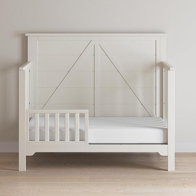 Child Craft Toddler Guard Rail Converts Calder, Woodland, and Farmhouse Cribs into Toddler Bed, Made of Pinewood, Baby Safe Non-Toxic Finish (Brushed Cotton)