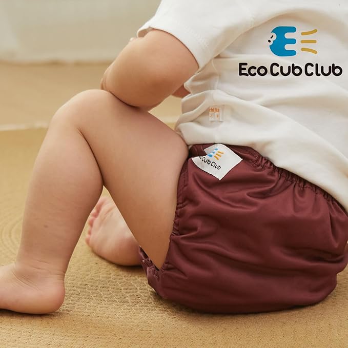 Reusable Washable Cloth Diapers 6pcs for Baby Shower,Leak-Proof Double Gussets Fleece Lining,12 Soft Fleece Inserts & 2 Wet Bags,Packed in Durable Travel Handbag&Key ChainB-04-F