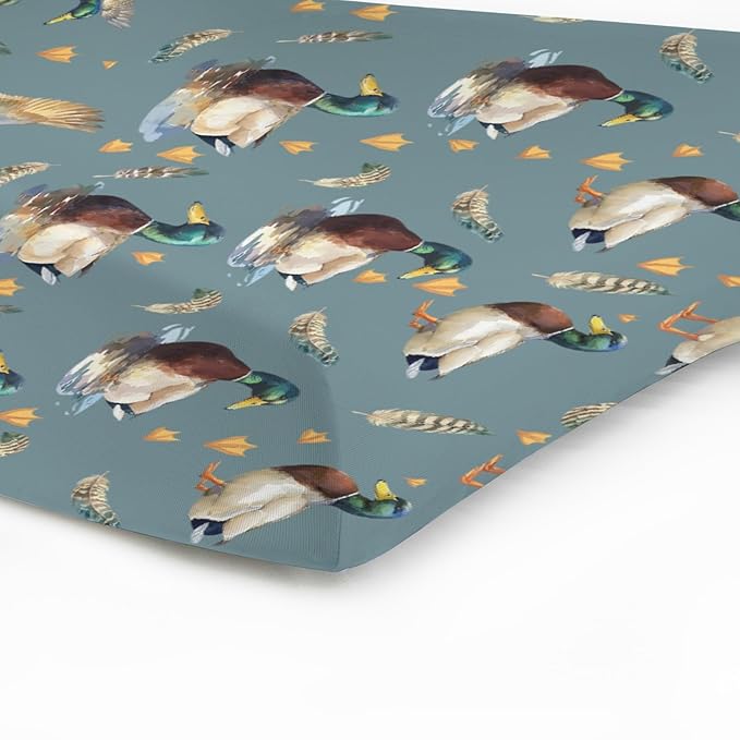 Vintage Duck Hunting Baby Changing Pad Cover for Boy Girl 32''x16'' Mallard Ducks Feathers Fitted Diaper Changing Table Sheets Wild Bird Animal Comfort Soft Breathable Baby Changing Table Mats