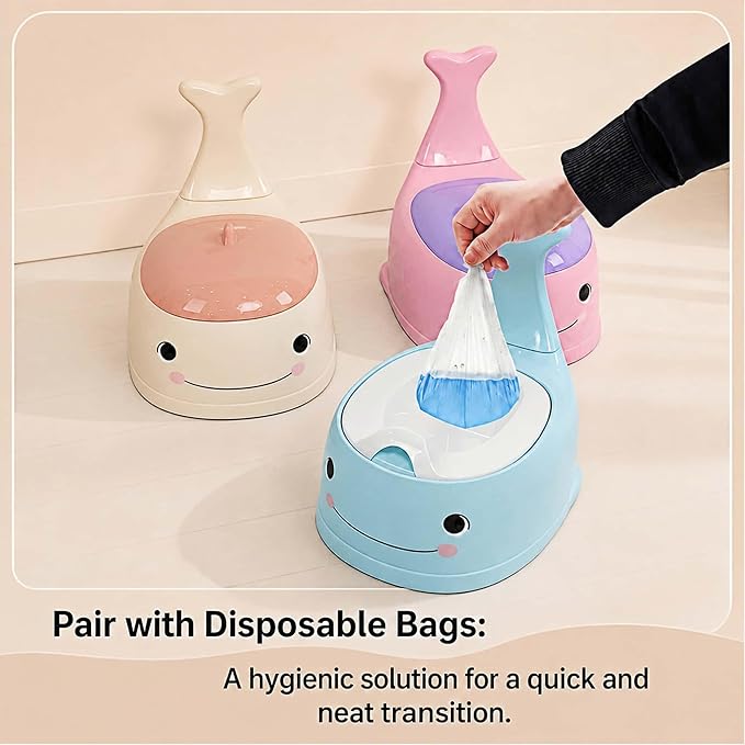 potty training toilet Potty Seat Baby Training Chair Boys Girls Toddler Whale Comfortable children 1-6 years old Baby toilet Animal seat with lid back potty trainer (Blue)