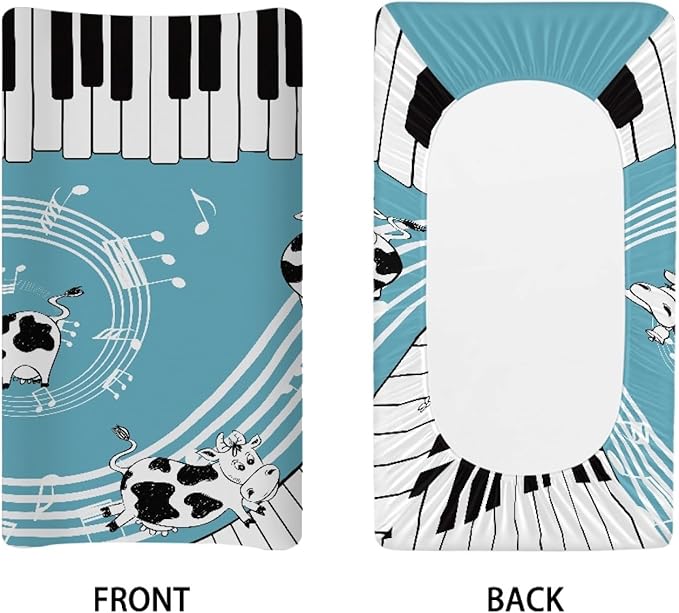 Changing Pad Cover - Music Milk Cow Soft and Stretchy Diaper Change Table Pad Covers
