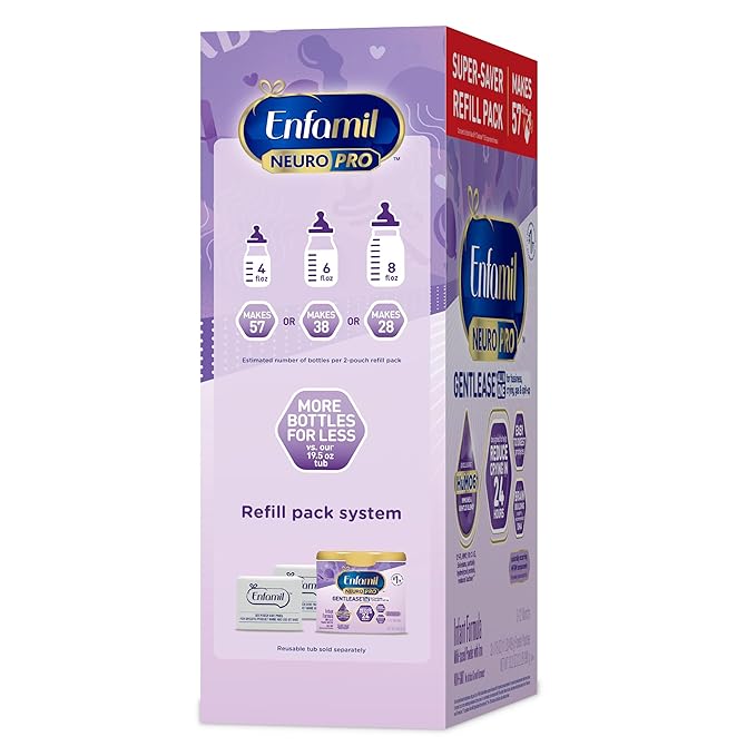 Enfamil NeuroPro Gentlease for Easing Fussiness, Crying, Gas, Spit-up in 24 Hrs, Smaller Proteins for Easy Digestion, Brain Supporting DHA, Prebiotic Blend, HuMO6*, Baby Formula, 35.2 Oz (Pack of 4)