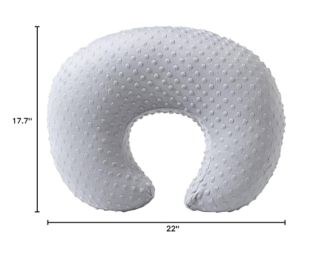 Nursing Pillow Cover, Breastfeeding Pillow Slipcover Snugly Fits for Nursing Pillow for Baby Boys and Girls, Premium Quality Microfiber, Ultra Soft Comfortable (Gray)