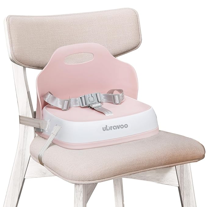 UBRAVOO Baby Booster Seats, Portable High Chairs for Babies and Toddlers, HighChair for Baby from 6 Months to 3 Years, Sitting Up to 15 kg (Pink)