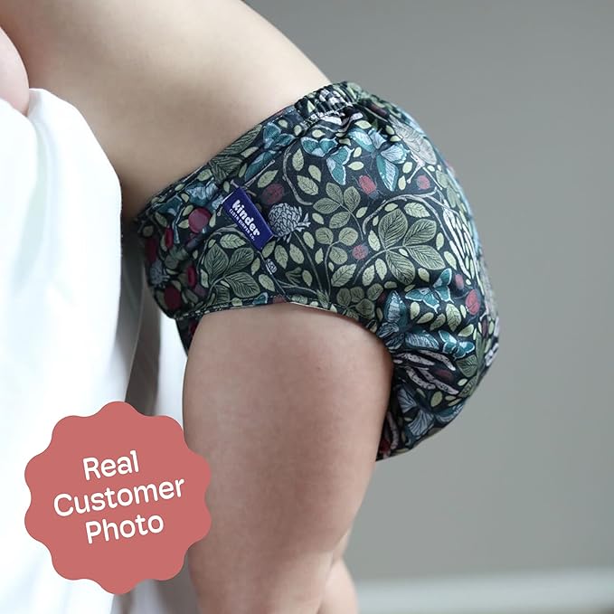 Kinder Cloth Diapers Reusable Baby Diapers Pocket Style Athletic Wicking Jersey, Wet Bag, Newborn to Potty Training 7-60lbs, One Size, Inserts NOT Included (Garden Party, 5 Pack, Without Inserts)