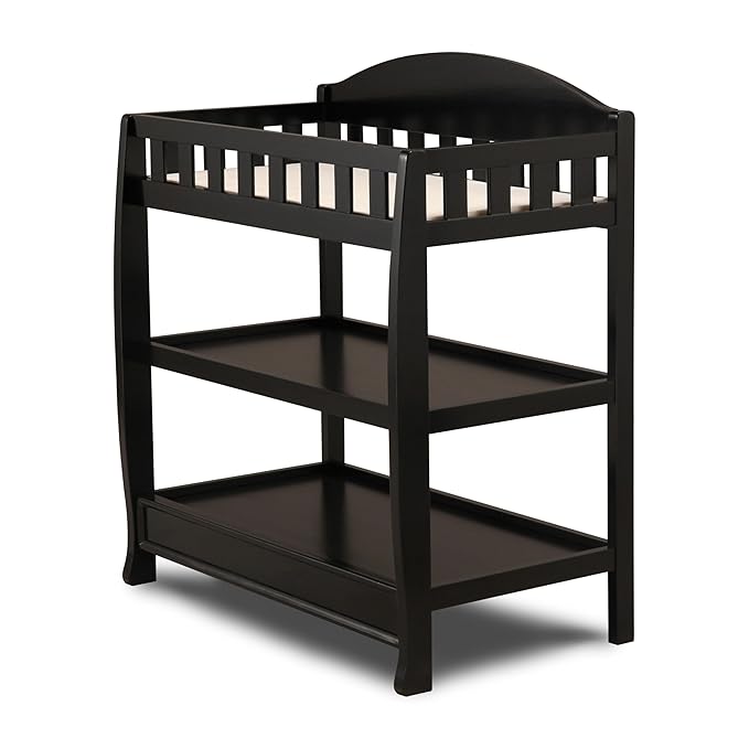 Delta Children Infant Changing Table with Pad, Ebony Black