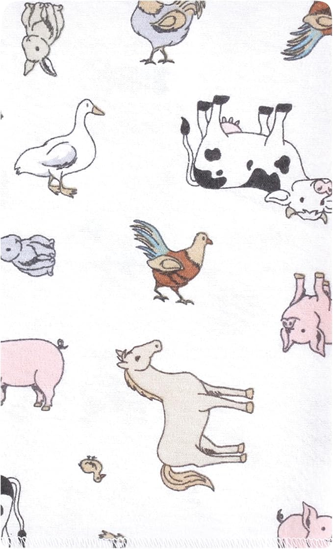 Luvable Friends Hudson Baby Flannel Burp Cloths 10pk, Farm Pals