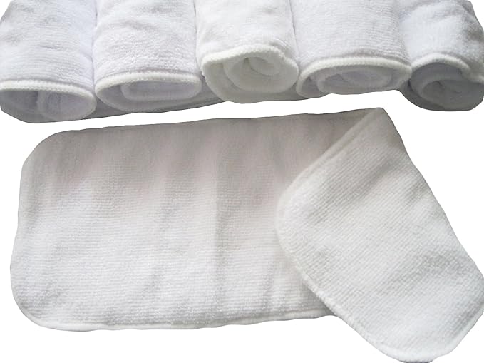 See Diapers 6 Pack 100% Microfiber Inserts for Baby Cloth Diapers Reusable 4 Layers