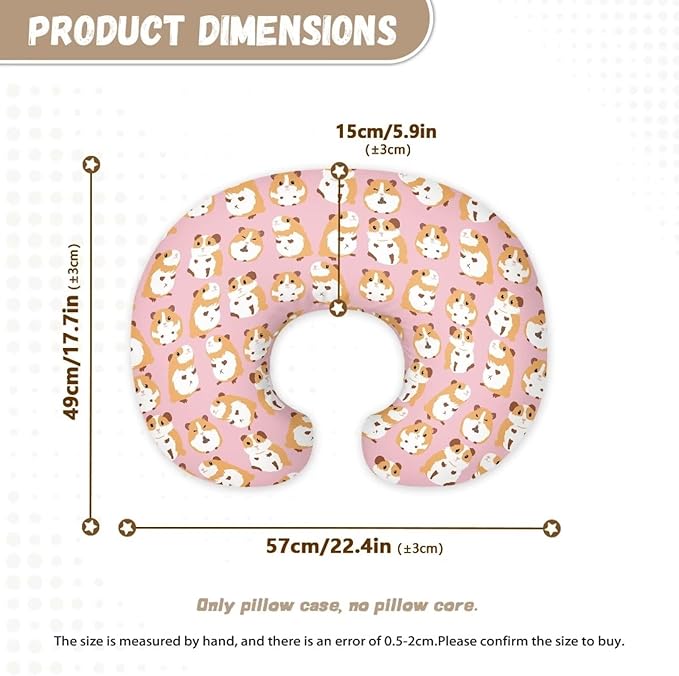 Dutch Pig Nursing Pillow Covers Breast Feeding Pillow Covers 1 Pack for Breastfeeding Pillow Soft and Cozy Fits Snug On Infant Breastfeeding Pillow Slipcover Cover Only