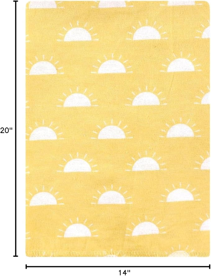 Hudson Baby Unisex Baby Cotton Flannel Burp Cloths Bundle, My Sunshine, One Size