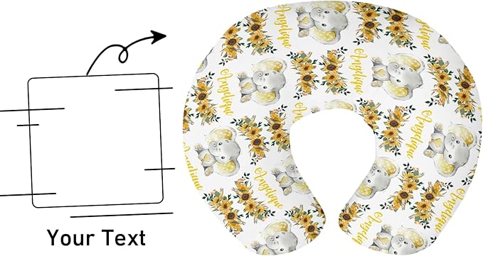 Dyoart Baby Nursing Pillow Cover,Personalized Name Soft Nursing Covers,Breastfeeding Pillow Slipcover for Bottle Feeding,Custom Gifts for Infant(23"x19"x5.5")(one Size)