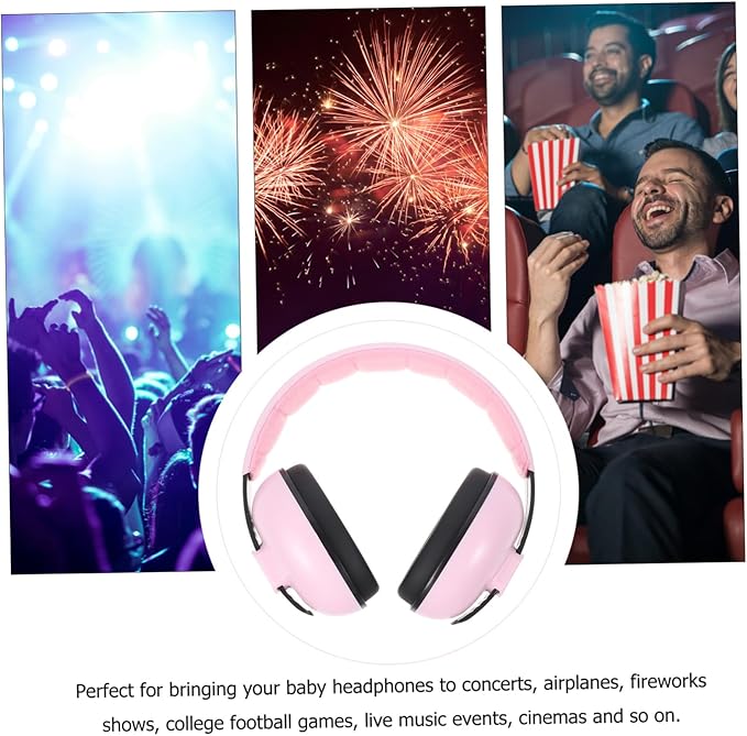 Milisten Baby Ear Protection Newborn Noise Reduction Earmuffs for Toddlers Children Kids Sleeping Hearing Damage Pink
