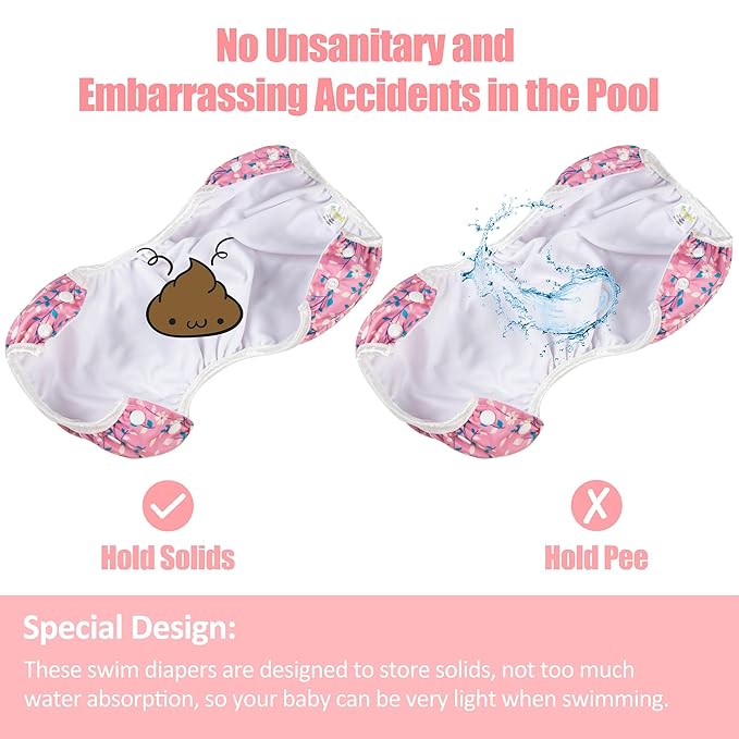 wegreeco Baby & Toddler Snap One Size Adjustable Reusable Baby Swim Diaper (Chrysanthemum, Large, 3 Pack)