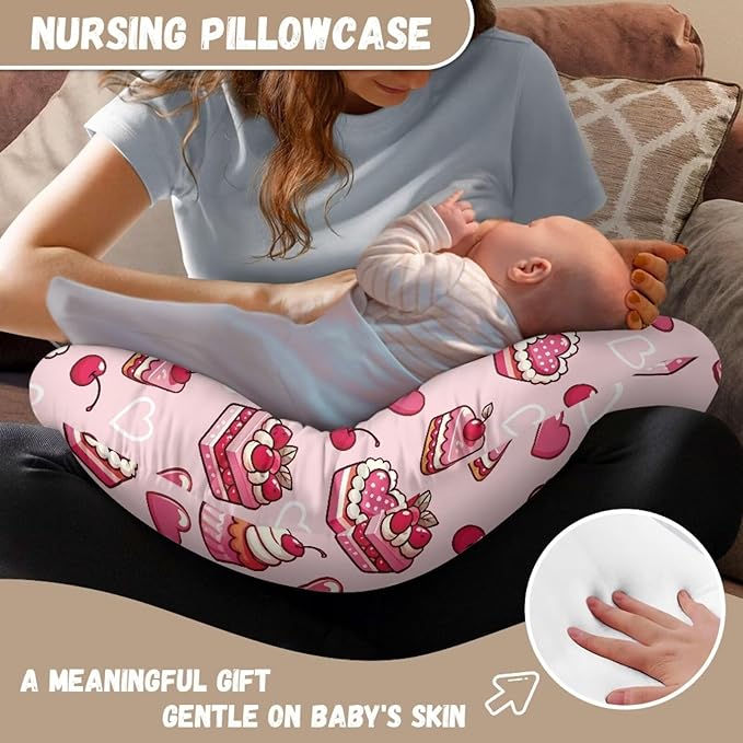 Pillow Covers,Pillowcase for Nursing Pillow and Positioner for Breastfeeding and Bottle Feeding,Propping Baby,Fits The Original Support for Breastfeeding Cute Cake